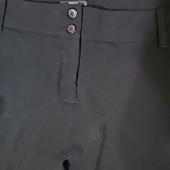 Style&co Woman crop pants Sz 16W black cuffed wide leg Stretch casual Travel - Picture 4 of 10